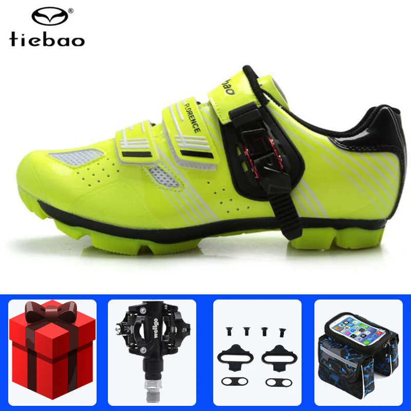 add all Tiebao cycling shoes sapatilha ciclismo mtb mountain bike shoes add SPD pedals cleat cycling sneakers bicycle self-locking shoes - Цвет: add all