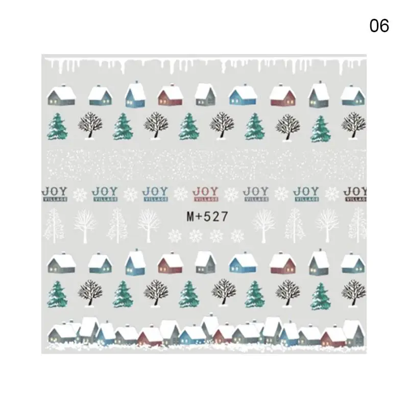 Pattern-06 1 шт. Рождество Хэллоуин дизайн ногтей Водные Наклейки Красочные смешанные узорами, дизайн ногтей переводные наклейки для ногтей украшения «сделай сам» - Цвет: Pattern-06
