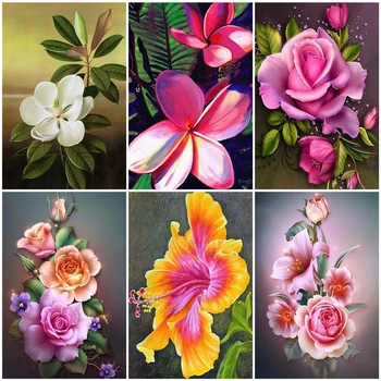 

AZQSD Kits Diamond Embroidery Mosaic DIY Flower Home Decoration 5D Diamond Painting Peony Full Square Drill Handmade Gift