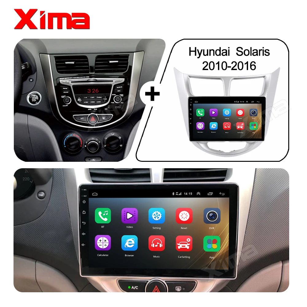 Xima HD 9 ''Android 9,0 2 din Автомобильный dvd-плеер для современного Solaris accent Verna 2011- автомобильный Радио мультимедийный плеер с автомобилем DAB