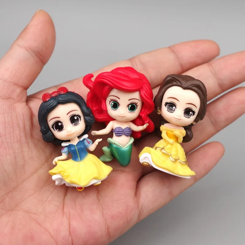6pcs/set Disney Princesses Snow White Hua Mermaid Rapunzel Bella PVC Figure Doll Figures Toys 5cm | Игрушки и хобби