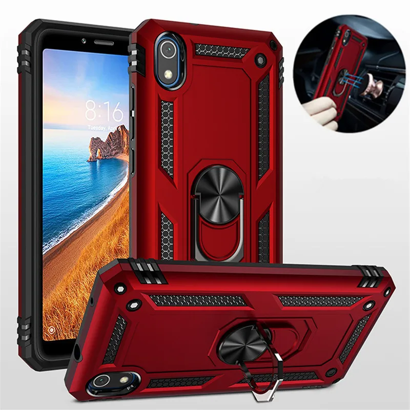 Чехол-накладка для Xiaomi Redmi 7A магнитный силиконовый с кольцом-держателем |