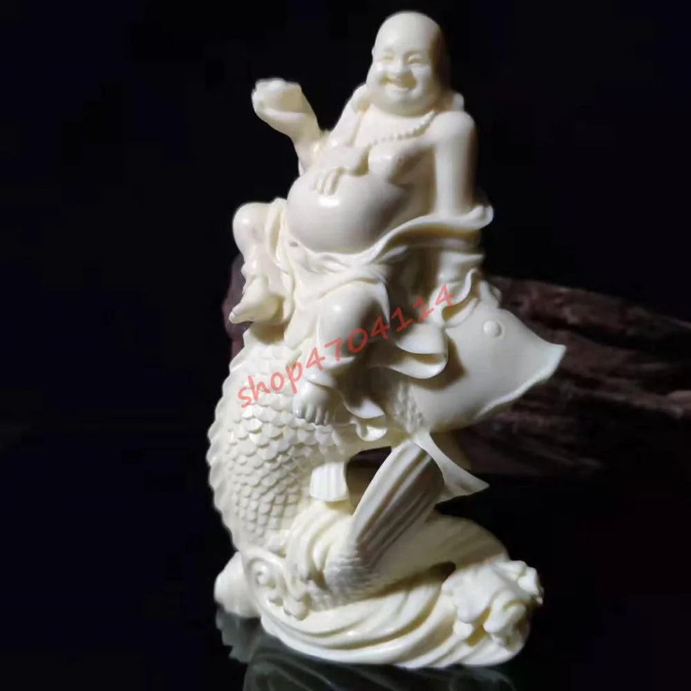 

Natural Ivory fruit, hand carved sitting fish, Maitreya ornaments, exquisite handicrafts, collectibles and decorations.
