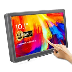Elecrow monitor portátil 10.1 polegadas, tela de 1920 polegadas, 1080x10.1, ips, com tela capacitiva de toque, display raspberry pi, alto falantes