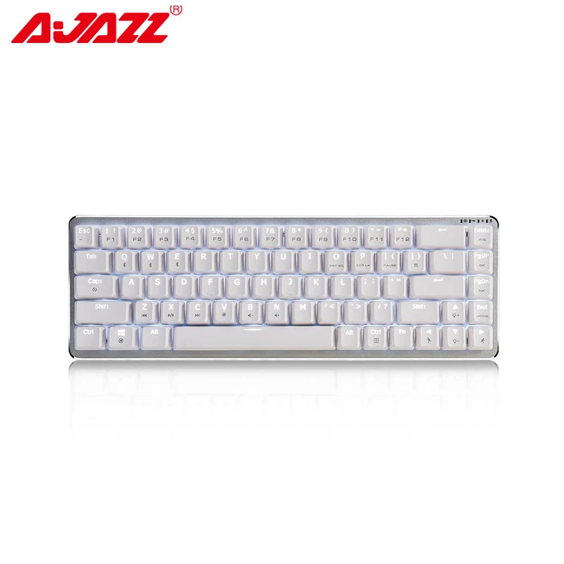 

Ajazz Zinc Wireless Mechanical Keyboard Cherry Switch Mini And Portable 68 key Dual-Mode Bluetooth Gaming Keyboard White Backlit