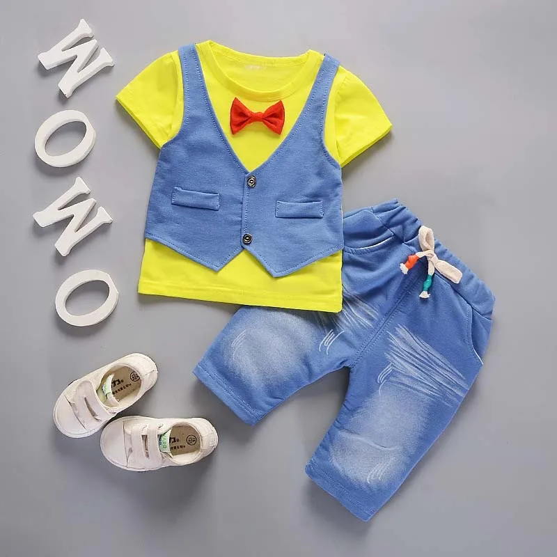 BibiCola Summer 2pcs Set Kids Boys Clothes Baby Clothing Tops+Shorts Pants Sport Suits Children Tracksuit For |