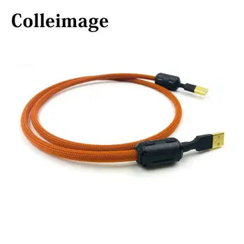 

Colleimage Hifi 4 cores Single Crystal Copperr USB Cable DAC A-B Digital USB 2.0 Type A to B Male Audio Cable(Orange)