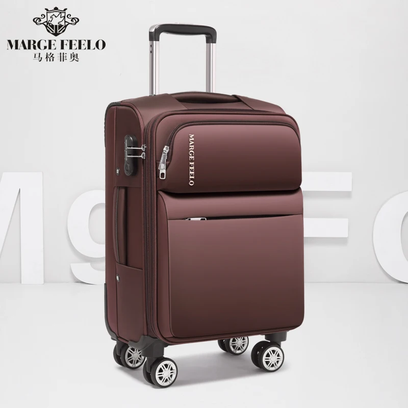 Leather Box Oxford Cloth Luggage Case 