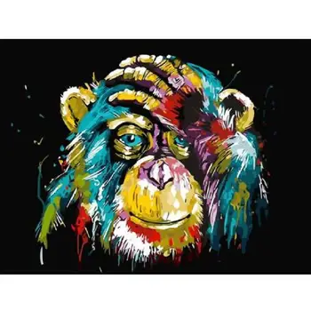 

Frameless DIY Oil Painting By Numbers For Adults Colorful Orangutan Animals Coloring By Numbers For Home Wall Art Paint