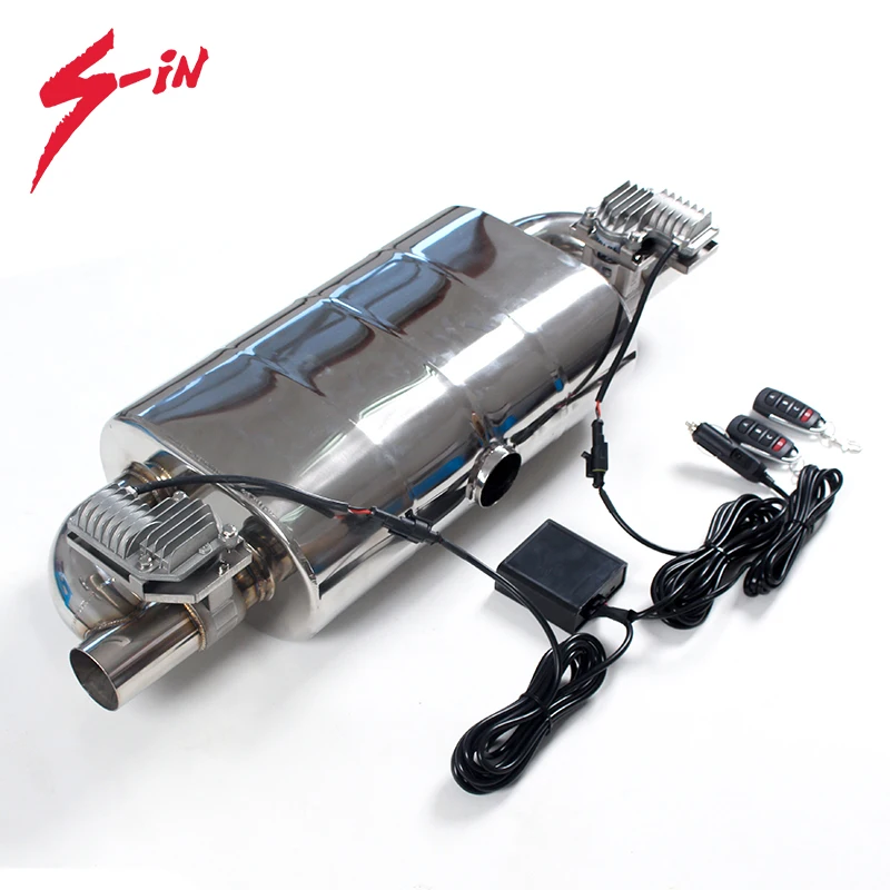 

76mm Electric Valve Muffler Valve Silencer 1 inlet 2 outlet Electric Exhaust Cutout Valve Remote Control Sounds Mufflers