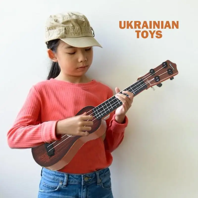 Классическая Детская Имитация древесины Ukelele гитарные игрушки, музыкальный инструмент обучающая игрушка для ребенка подарок