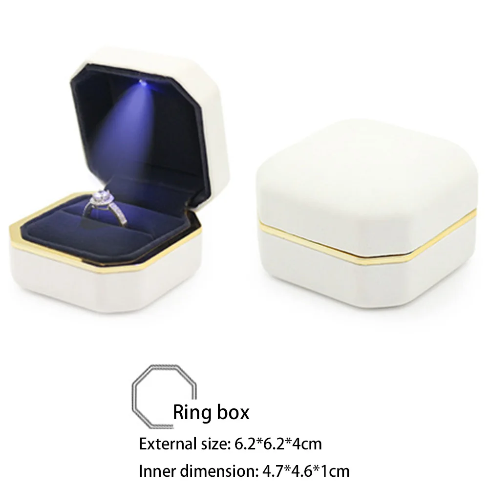 Шикарное светодиодное световое кольцо ожерелье держатель коробка для хранения ювелирных изделий контейнер Органайзер
