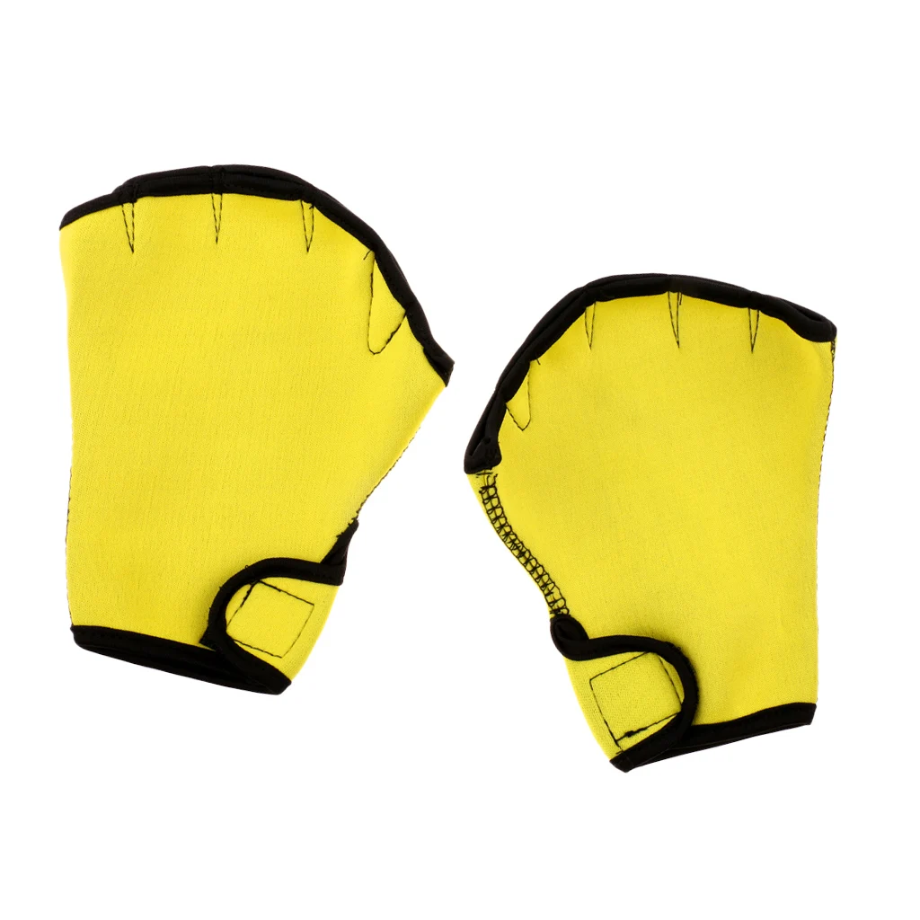 1 Pair Neoprene Aquatic Fitness Water Resistance Gloves Swimming Swim Training Paddles for Women Men Children