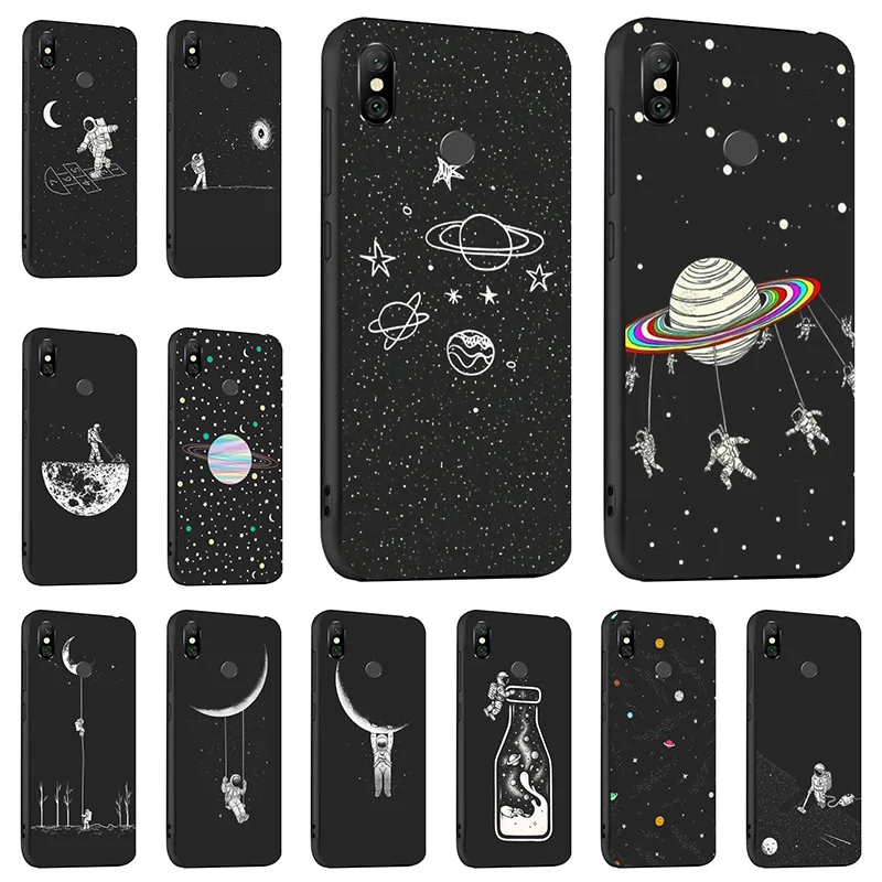 

Ojeleye Fashion Black Silicon Case For Xiaomi Redmi 6 Pro Cases Anti-knock Phone Cover For Xiaomi Mi A2 Lite Covers