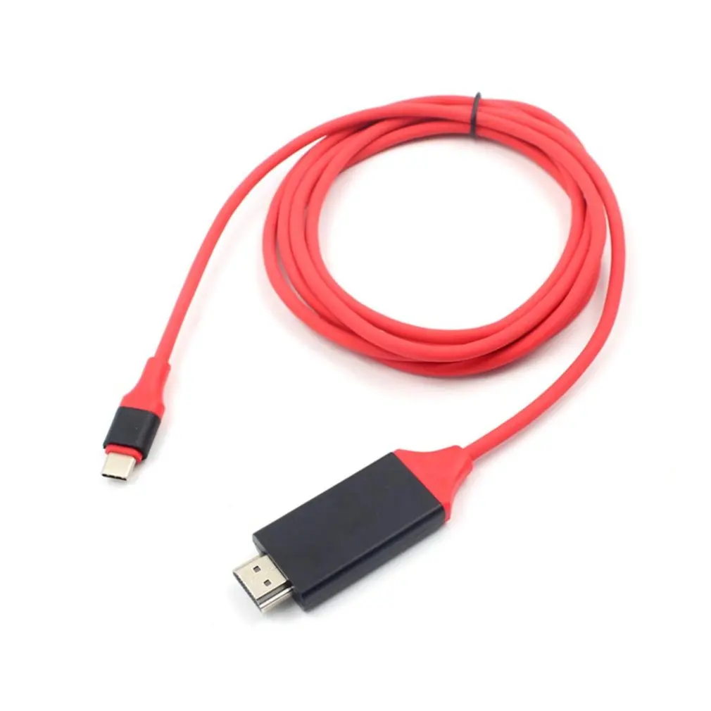 

Red Plastic Type-c To HDMI Usb 3.1 To HDMI Converter 2m 4K Cable Mobile Phone Computer Cable Adapter Line
