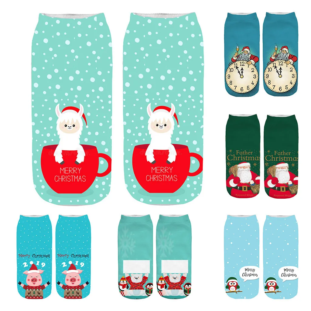 3 пары рождественских носков осенне-зимние теплые носки с рисунком Санта-Клауса и оленя Calcetines Mujer Divertido рождественские носки для женщин