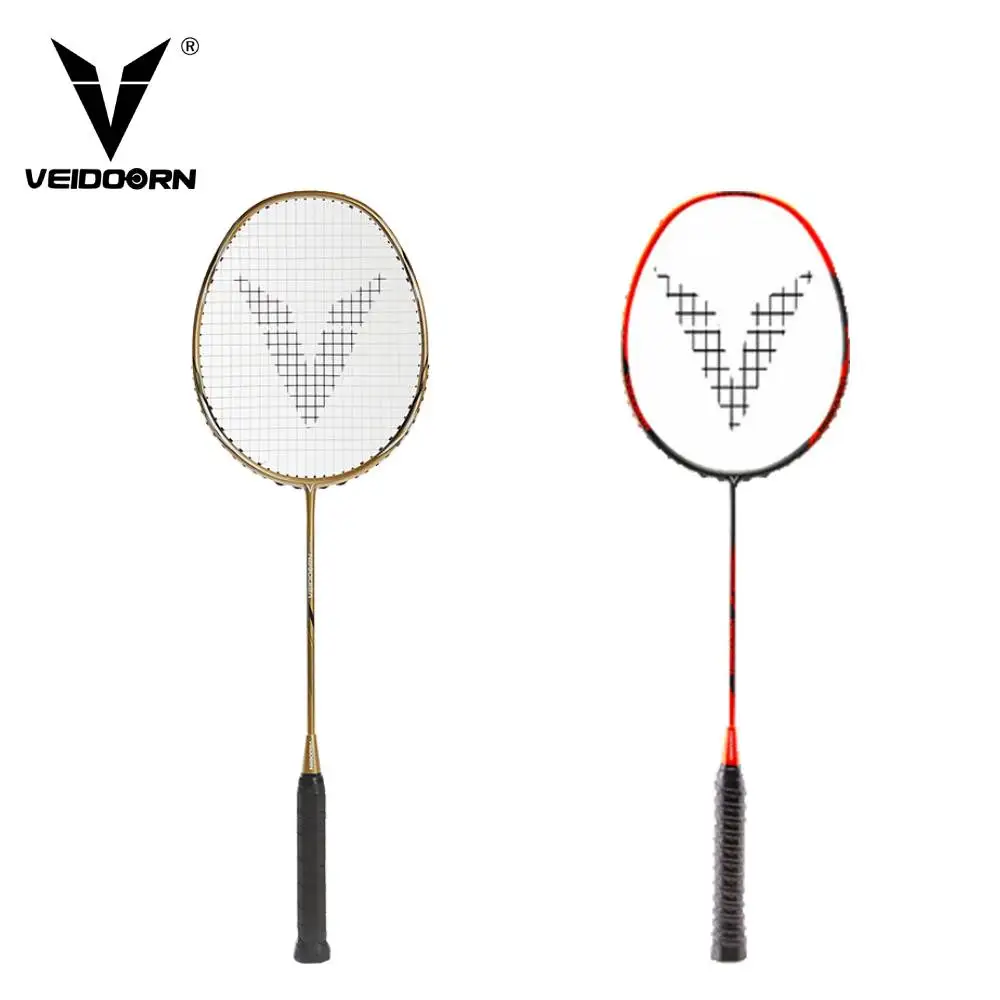 

Veidoorn 2pcs Professional Badminton Rackets Set Family Double Badminton Racquet Lightest Carbon Playing Badminton