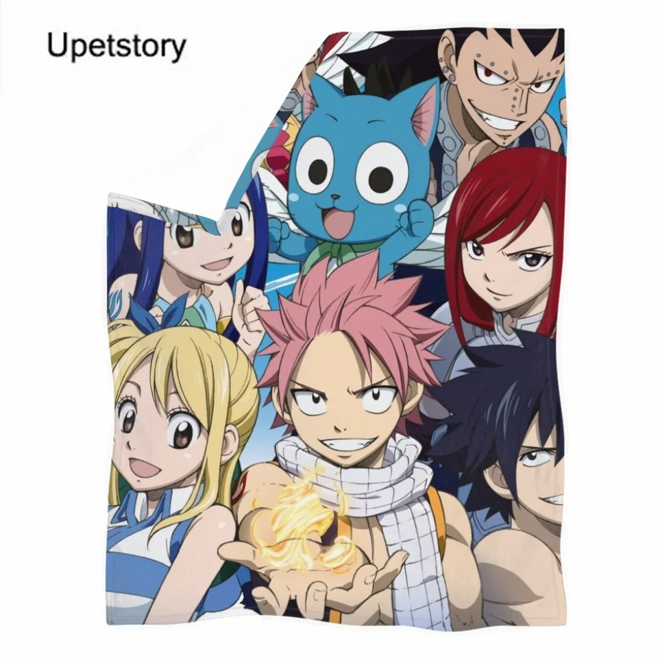 Одеяло Upetstory с аниме Фея хвост для женщин кровати дорожное Фланелевое покрывало