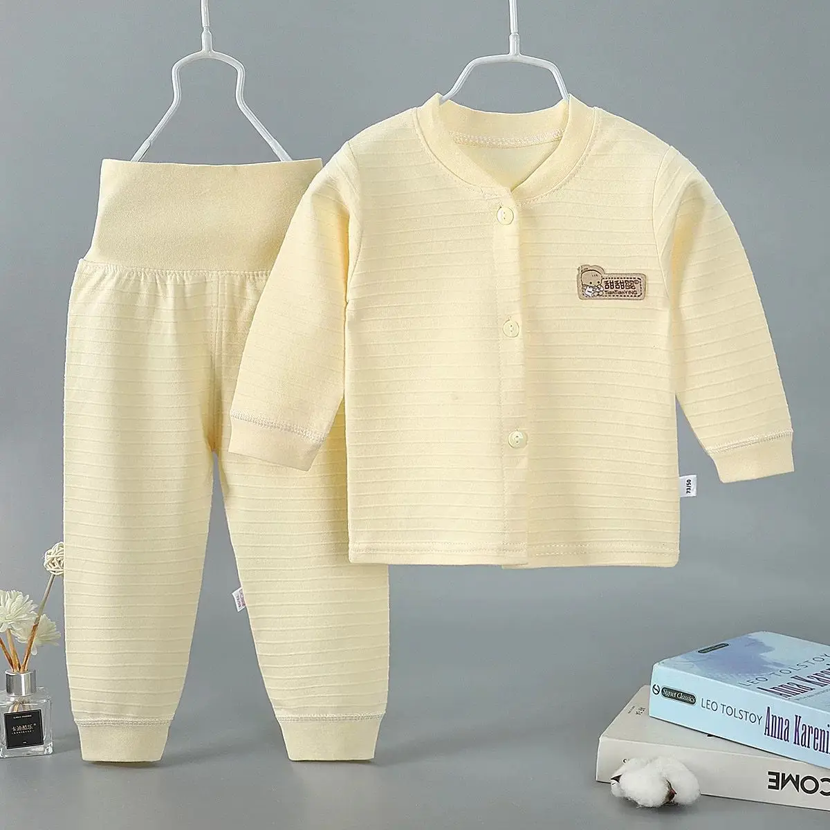 Spring Autumn Children's Sleepwear Suits Pullover Tees Pants 2-Pieces Set Pyjama Clothes Stripe Baby Kids Boy Girl Pajamas 0-4Y cute pajama sets	 Sleepwear & Robes