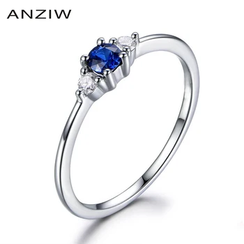 

Round Cut Blue White Sona Bridal Rings 925 Sterling Silver 4 Prongs Women Wedding Engagement Xmas Lover Rings Jewelry