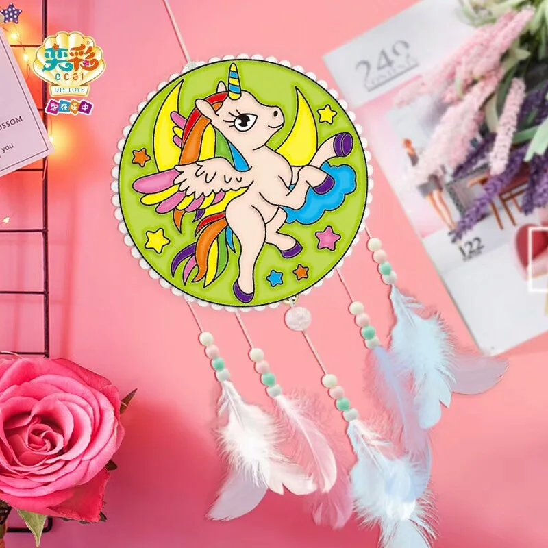 Ecai Catch Dream Wind Chime DIY цветной рисунок Wind Chime Ловец снов DIY материал коробка для детей креативный ручной работы стиль