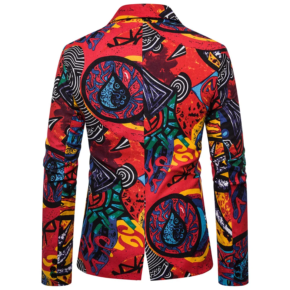 

2019 Autumn And Winter New Products Casual Cotton Linen MEN'S Suit Pure Cotton Africa Nation Printed Suit X4