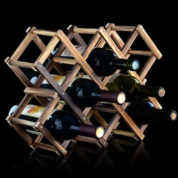

Europe wine holders Creative foldable solid wood wine bottle holder wine stand beer holder kitchen bar accessories wood crafts