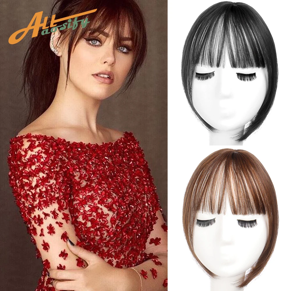 

Allaosify Bangs hair 2 Clips 3D bangs Chemical fiber hand stitch 3D bangs Synthetic high temperature fiber