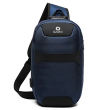 Ozuko портативная модная Большая вместительная многофункциональная Мужская нагрудная Сумка водонепроницаемая Противоугонная USB зарядка порт нагрудная сумка с замком