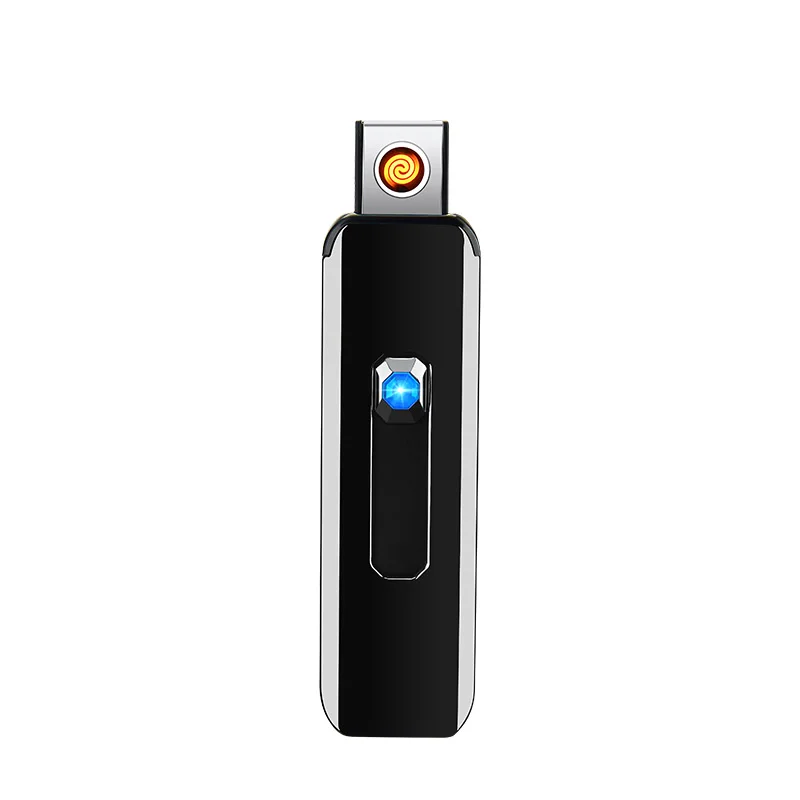 

2019 yiwu yanzhen creative windproof hidden push up and down double side rechargeable usb lighter custom logo lighter 709