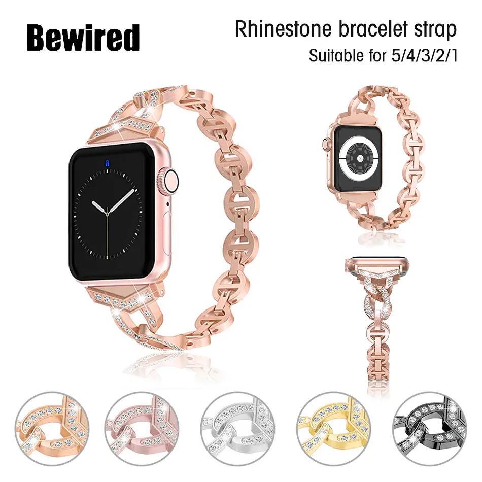 

Luxury Bling Diamond Band for Apple Watch 5/4/3/2/1 38MM 42MM Loop Strap 40MM 44MM Rhinestone Bracelet Band Strap