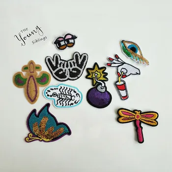 

Sewing Clothes Patch High Quality Iron On Embroidery Patches Hotfix Applique Motifs Sew On Garment Stickers Hand Butterfly Bee