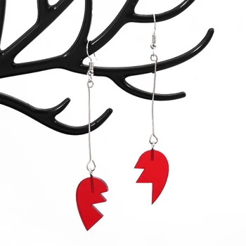 

New Arrival Women Earrings Joint Heart Pendant Earring Red Dangle Eardrop Fashion Party Trinket for Girl Friends