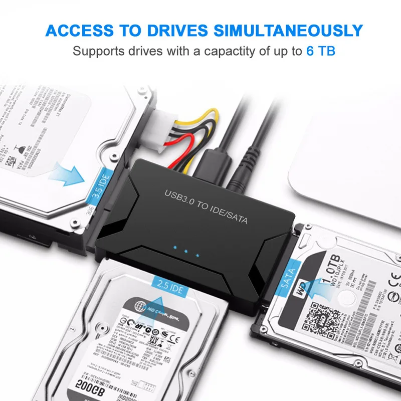 USB 3.0 hard drive adapter 3in1 USB 3.0 to SATA/IDE  Multi-function Drive Line Computer accessories 1M IDE Cables Dropshipping