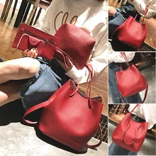 Laamei высокое качество 4 шт./1 комплект для женщин леди из искусственной кожи сумка полиэстер сумки на плечо сумка