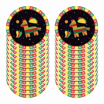 

24pcs 7inch Cinco de Mayo Party Disposable Plates Mexico Party Decorations Happy Día De Muer Disposable Tableware