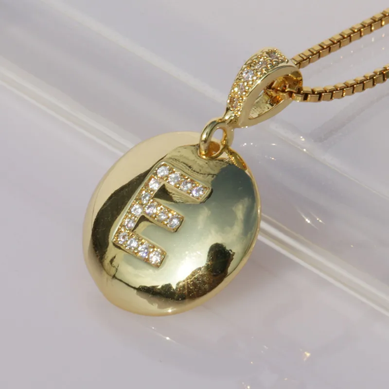 Модное золотое ожерелье с надписью для девочек, 26 букв, Очаровательное ожерелье, s CZ подвески, ювелирное изделие, персонализированное имя, ожерелье - Окраска металла: E