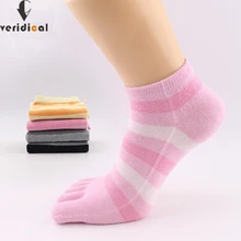 Оригинальные хлопковые носки с пальцами для женщин и девочек; однотонные полосатые носки с пятью пальцами; calcetines harajuku; короткие носки; хорошее качество