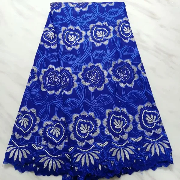 royal blue Новейшая французская кружевная ткань с камнями цветочной вышивкой высокого качества африканская нигерийская кружевная ткань для шитья платья - Цвет: royal blue