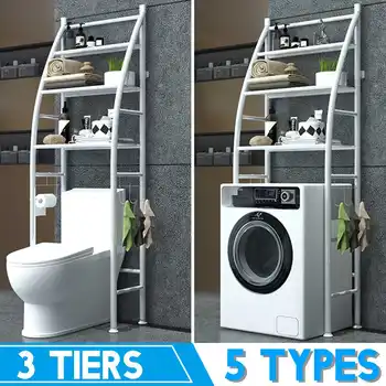 

5 Types Over The Rack Metal Toilet Cabinet Shelving Kitchen Washing Machine Rack Bathroom Space Saver Shelf Organizer Holder New