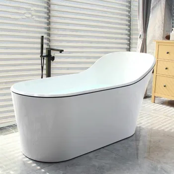 

Thin edge detached bathtub black line inside the small family toilet empty big 1.5-1.7 meters of 071