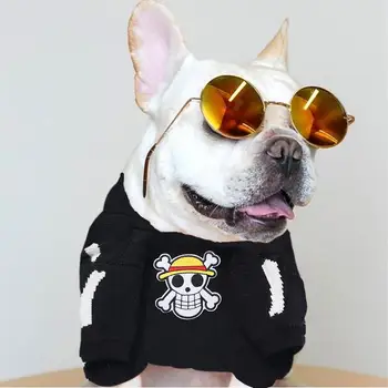 

Tide brand Halloween Skull Autumn and Winter Warm Core-spun Yarn Hedging Cute French Bulldog Pug Pet Sweater Dog Clothes