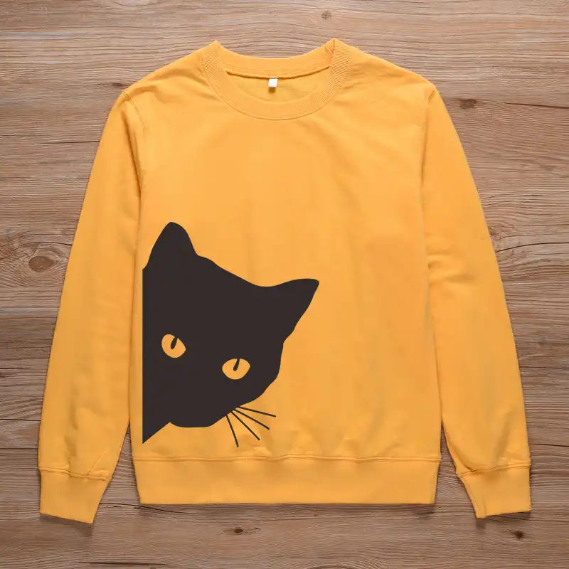 cat looking sweatshirt