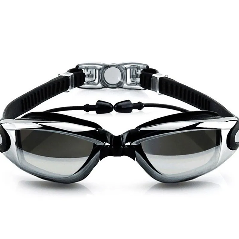Очки высокой четкости водонепроницаемые противотуманные с затычкой для ушей для мужчин и женщин большая коробка плавательные очки для взрослых профессиональные Swimmi