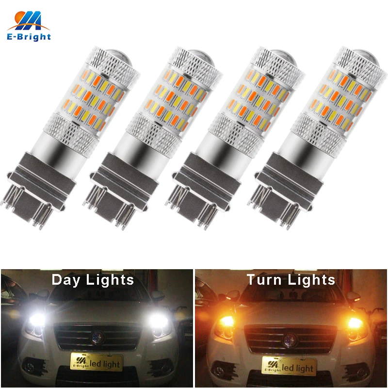 Автомобильные светодиодные лампы YM E Bright 4 шт. P27/5 Вт T25 3157 4014 60 SMD 12 В постоянного