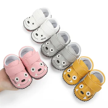 

Newborn Infant First Walkers Shoes Baby Boys Girls PU Leather Cartoon Rubber-soled Shoes Toddler Kids Non-slip Soft Shoes