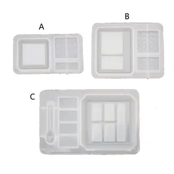 

Handmade Cute Eyeshadow Palette Epoxy Resin Mold Makeup Case Keychain Pendant Resin Mold Jewelry Making Tools Art Craft