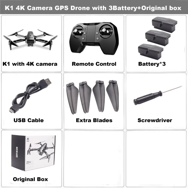 4K 3B BX Visuo ZEN K1 GPS RC Drone с 50-кратным зумом 4K Широкоугольный HD Двойная камера 5G Wi-Fi FPV Бесщеточный мотор Полет 28 минут Дрон против F11 - Цвет: 4K 3B BX