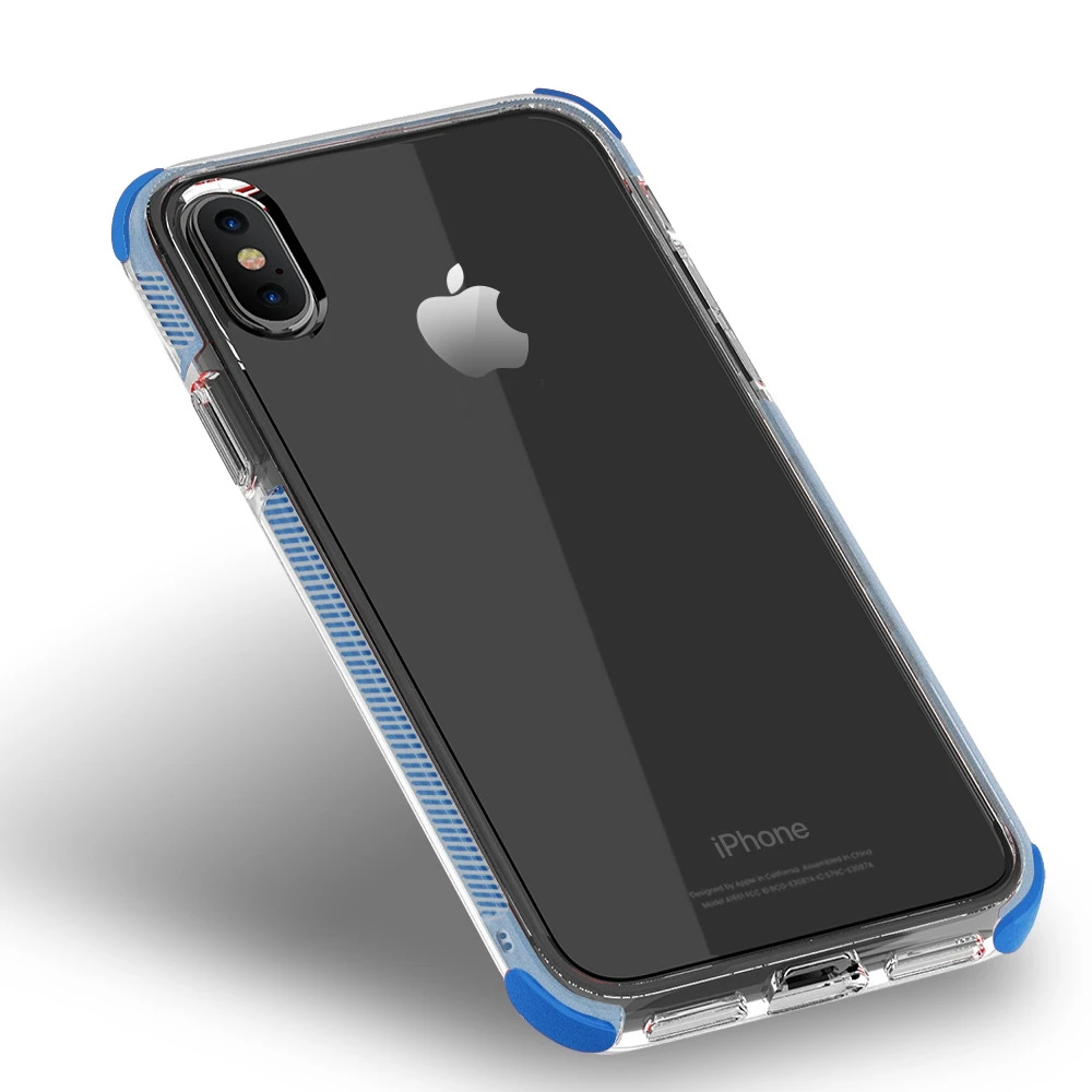 

Soft TPU Transparent Case Fundas For iPhone X 6 7 8 6S Plus Reinforced Corner TPU Cover Heavy Duty Protection Black Blue Green
