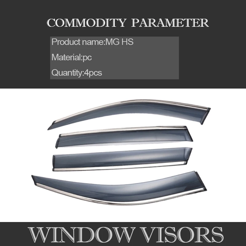 Window Visors Car Window Deflectors Wind Deflector Sun Guard Rain Vent Cover Trim For MG HS